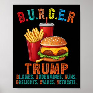Poster Burger Trump Blâme sape court-circuite Gazéifie Es