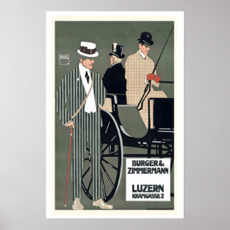 Poster Burger & Zimmermann Luzern Publicité Vintage
