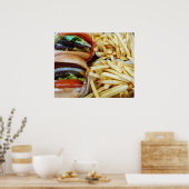 Poster Burgers en frites (Cuisine)