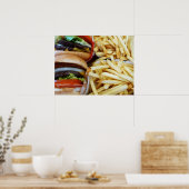 Poster Burgers en frites (Cuisine)