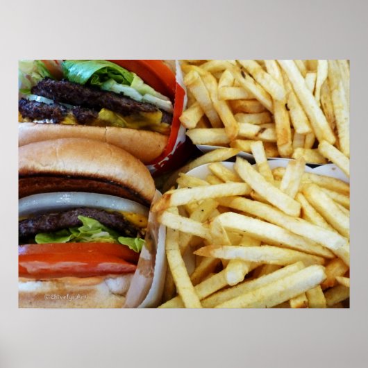 Poster Burgers en frites (Devant)