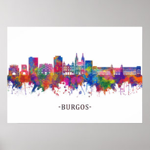 Poster Burgos Espagne Skyline