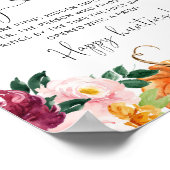 Poster Burgundy automne bague florale chasse nuptiale dou (Coin)