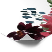 Poster Burgundy Blush Navy Floral Mariage Photo Booth (Coin)