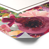 Poster Burgundy Blush Rose Anniversaire Bienvenue (Coin)