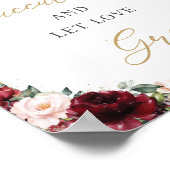 Poster Burgundy Blush Rose Florale Succulente Amour Crois (Coin)