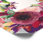 Poster Burgundy Blush Rose joyeuse fête d'anniversaire (Coin)