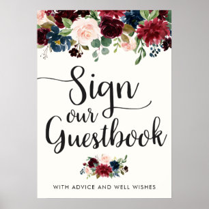 Poster Burgundy Bouquet   Sign Our Guestbook