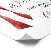 Poster Burgundy Bow Fête des mariées Conseils & Voeux (Coin)