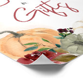 Poster Burgundy Fall Floral Citrouille Livres et Cadeaux (Coin)