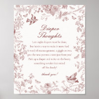 Burgundy Fall Toile De Jouy Diaper Thoughts Douche