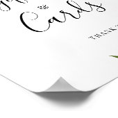 Poster Burgundy Floral Script Dusty Blue cadeaux et carte (Coin)