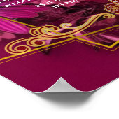 Poster Burgundy Gold Floral Wedding (Coin)