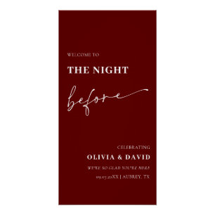 Poster Burgundy La Nuit Avant Le Dîner De Répétition