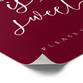 Poster Burgundy Love is Sweet Take Treat Dessert (Coin)