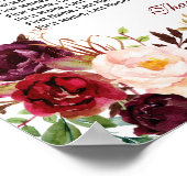 Poster Burgundy Marsala Floral Antlers (Coin)