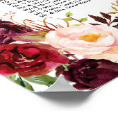 Poster Burgundy Marsala Floral Antlers (Coin)