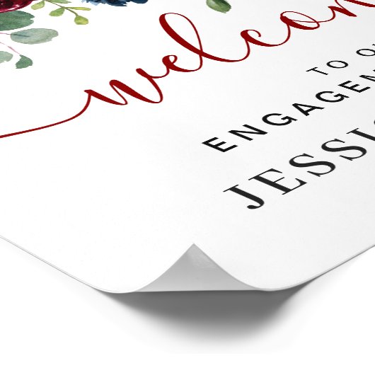 Poster Burgundy Navy Blue Blush (Coin)