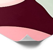Poster Burgundy Pink Mint Organic Blob Pattern Abstract (Coin)