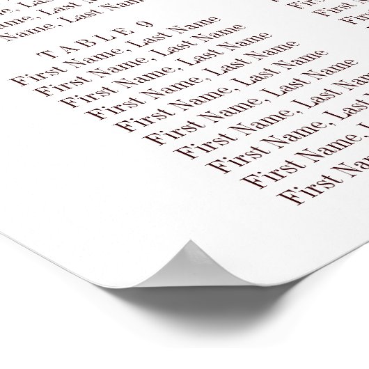 Poster Burgundy Red Navy Floral Rustic Boho Seating Chart (Coin)