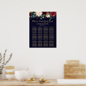 Poster Burgundy Red Navy Floral Rustic Boho Seigneurs Cha (Cuisine)