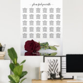 Poster Burgundy Rose 30 Table Chic Plan de table de maria (Bureau à domicile)