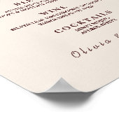 Poster Burgundy Wedding Bar Menu (Coin)