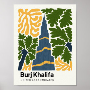 Poster Burj Khalifa Dubai Émirats arabes unis abstrait vo