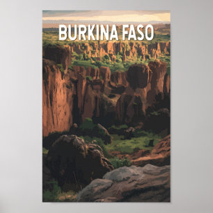 Poster Burkina Faso Illustration Voyage Art Vintage