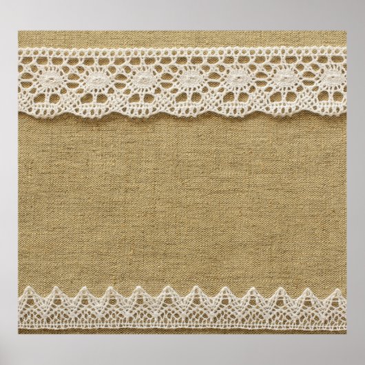 Poster Burlap, dentelle texture tissu. (Devant)