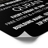 Poster Burlap Mosque Silhouette, Advert de l'enseignement (Coin)