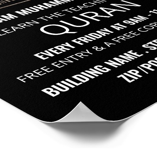 Poster Burlap Mosque Silhouette, Advert de l'enseignement (Coin)