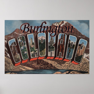 Poster Burlington, Colorado - Scènes de grandes lettres