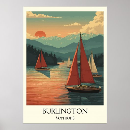 Poster Burlington Vermont Lac Champlain (Devant)