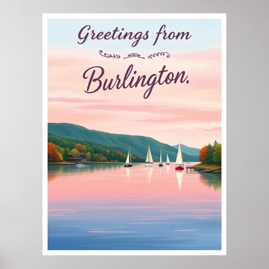 Poster Burlington, Vermont – Lake Champlain (Devant)