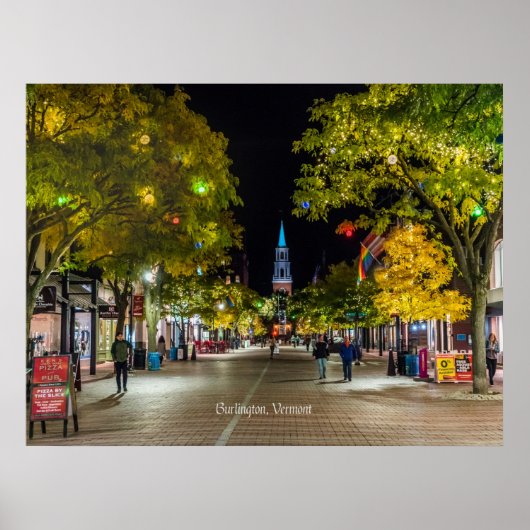 Poster Burlington, Vermont, photo de la ville (Devant)