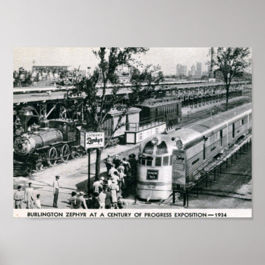 Poster Burlington Zephyr Deco Train 1934 Vintage (Devant)