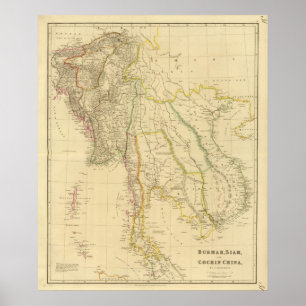 Poster Burmah, Siam, Chine de Cochin