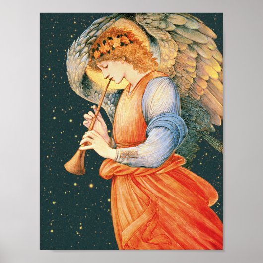 Poster Burne-Jones Angel jouant à flageolet Cardstock (Devant)