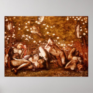 Poster Burne-Jones - Étude Pour 'Les Chevaliers Qui Dorme