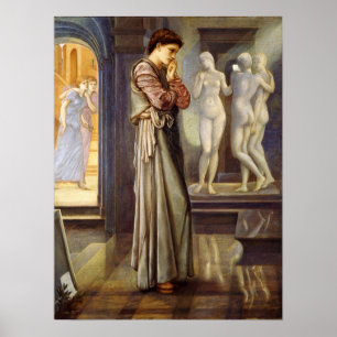 Poster Burne-Jones - Pygmalion, Coeur désire