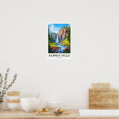 Poster Burney Falls California Travel Print (Cuisine)