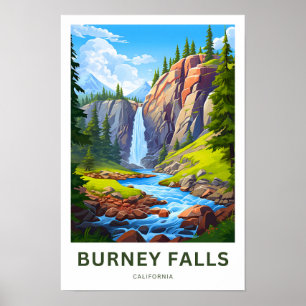 Poster Burney Falls California Travel Print
