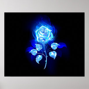 Poster Burning Blue Rose