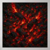 Poster Burning Embers - Volcanic Abstract Texture Art (Devant)