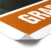 Poster Burnt Orange Modern Textured Photo Graduation (Coin)