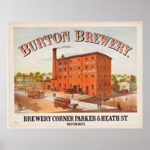 Poster Burton Brewery Boston Massachusetts Advertisement