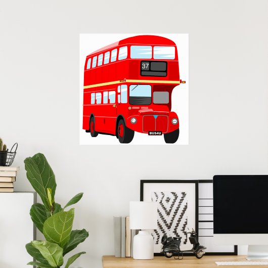 Poster Bus de Londres (Bureau à domicile)