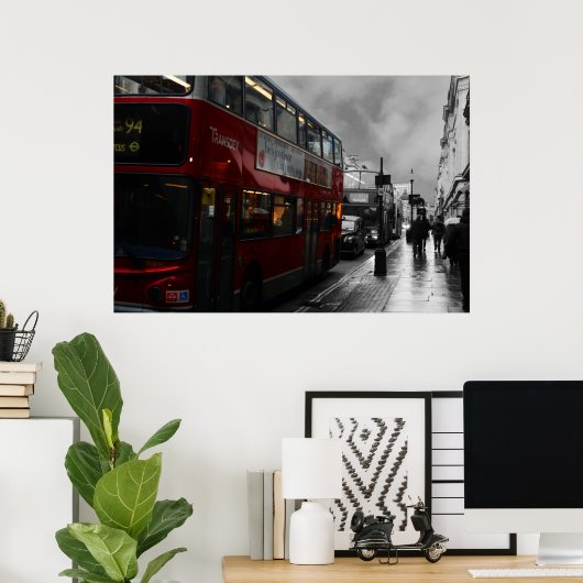 Poster Bus de Londres (Bureau à domicile)