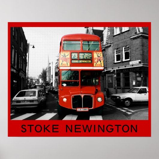 Poster Bus de Londres à Stoke Newington (Devant)